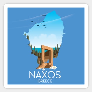 Naxos Greece travel poster Sticker